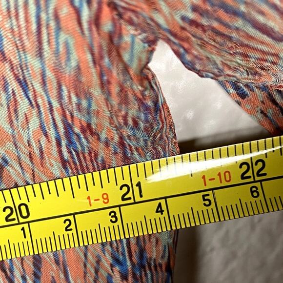 Lucky Brand Sz XL Sheer Long Sleeve V-Neck Tunic Ombre Pink to Blue Coverup Boho - Picture 9 of 10